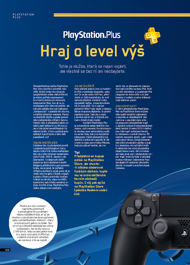 Úkázková stránka - PlayStation Plus