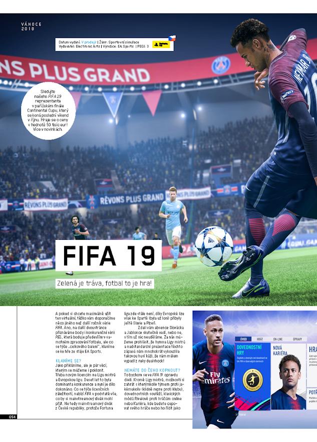 Úkázková stránka - FIFA 19