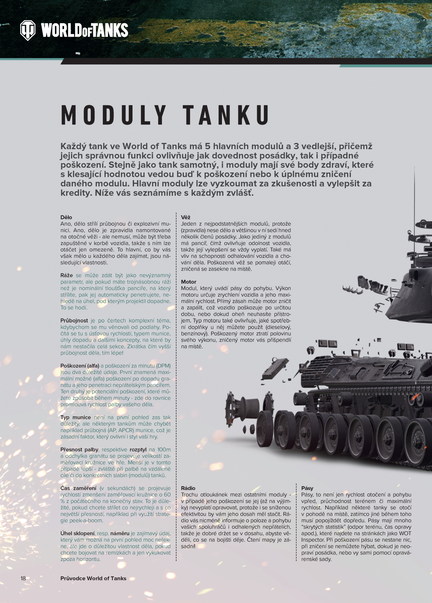 Úkázková stránka - moduly tanku